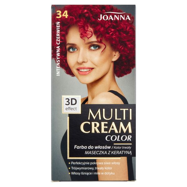 JOANNA MULTI CREAM Farba 34 Intensywna czerwień zdjęcie 1