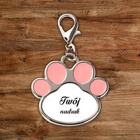 Identyfikator dla kota z Twoim nadrukiem - różowa łapa