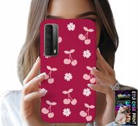 ETUI DO HUAWEI P SMART 2021 - WISIENKI, WIŚNIE NA BORDOWYM TLE + FOLIA