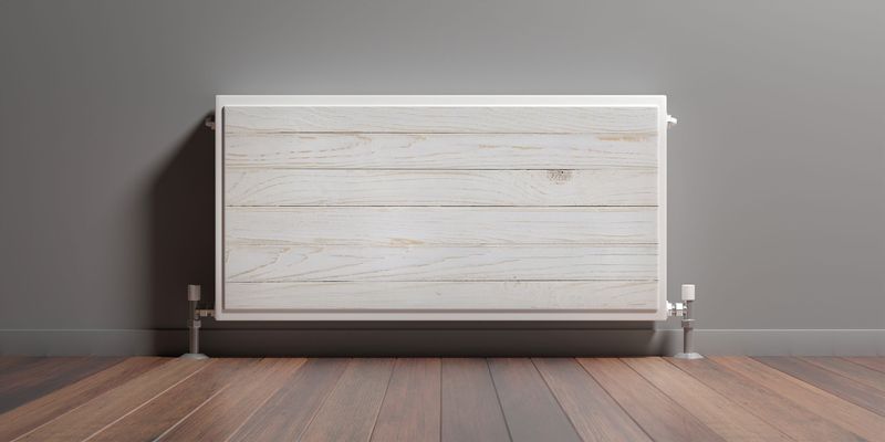 Mata MAGNETYCZNA Grzejnika Białe Poziome Deski Dekoracja 90cm x 60cm zdjęcie 3