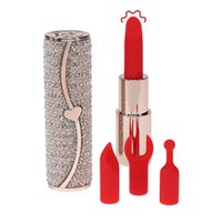 Candy - Lipstick Vibrator With 4 Attachments - Pink