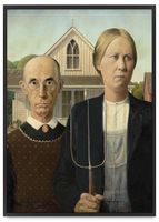 Plakat american gothic pop art 50x70 cm w czarnej ramie