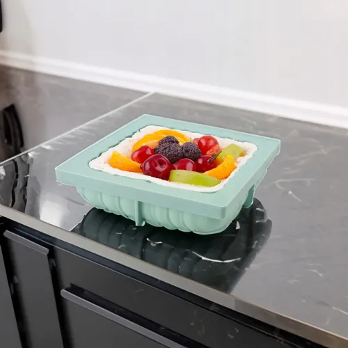 FORMA SILIKONOWA KWADRAT PASKI 3D NA BABKĘ DESER PRZEKĄSKI MUSY 17,5x17,5CM na Arena.pl