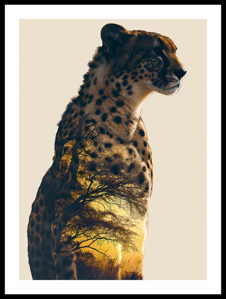 Plakat 39,5x55cm Gepard Duch Sawanny zdjęcie 3