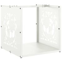 Stojak na drewno opałowe biały Stal walcowana na zimno