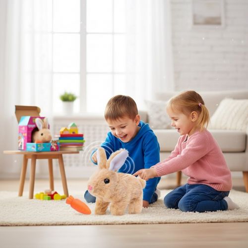 WOOPIE Króliczek Interaktywny Pluszak z Marchewką Beżowy na Arena.pl