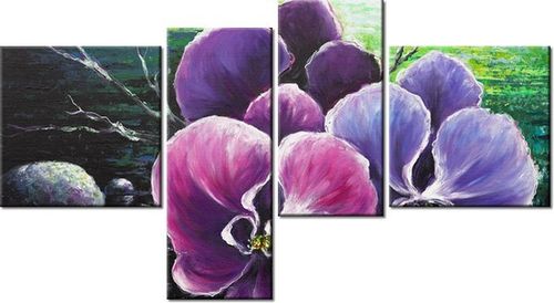 100 55CM OBRAZ 4 ELEM STORCZYK STAWEM PŁÓTNO DRUK na Arena.pl