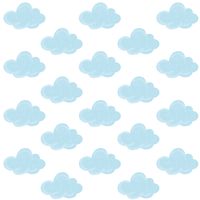 Naklejki Dla Dzieci Niebieskie Chmurki Chmury Styl Boho Zestaw 60x30cm