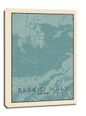 Beskid Mały mapa vintage - obraz na płótnie 20x30 cm