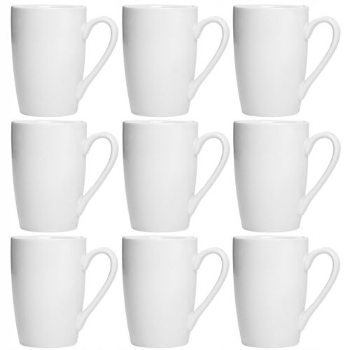 9x KUBEK PORCELANOWY BIAŁY 300ml do KAWY HERBATY NAPOJÓW KUBEK z UCHEM na Arena.pl