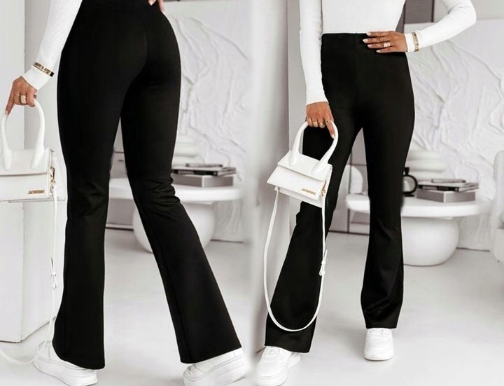 Kryjące legginsy push-up modelujące wysoki stan kieszenie dzwony XL/XXL 474 zdjęcie 5