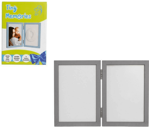 Zestaw Tiny Memories, podwójna ramka z glinką, szara na Arena.pl