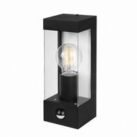 KINKIET LED LVT IP44 CZUJNIK PIR CZARNY STAL NIERDZEWNA