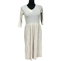 Sukienka do Kolana Wygodna Stylowa Wytrzymała Beżowy S