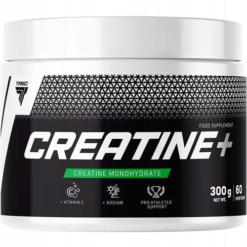 MOCNA KREATYNA MONOHYDRAT NA MIĘŚNIE RZEŹBĘ Trec Creatine+ 100% 300g WIT. C na Arena.pl
