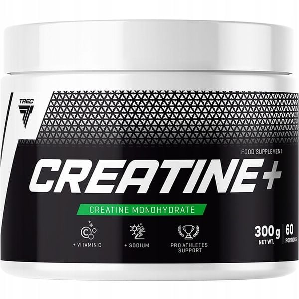MOCNA KREATYNA MONOHYDRAT NA MIĘŚNIE RZEŹBĘ Trec Creatine+ 100% 300g WIT. C zdjęcie 6