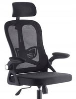 FOTEL BIUROWY OBROTOWY ERGONOMICZNY CZARNY HORSEKING SIATKA MS028
