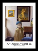 Plakat 13x18cm Design Lady Standing, Vermeer Vintage do Salonu