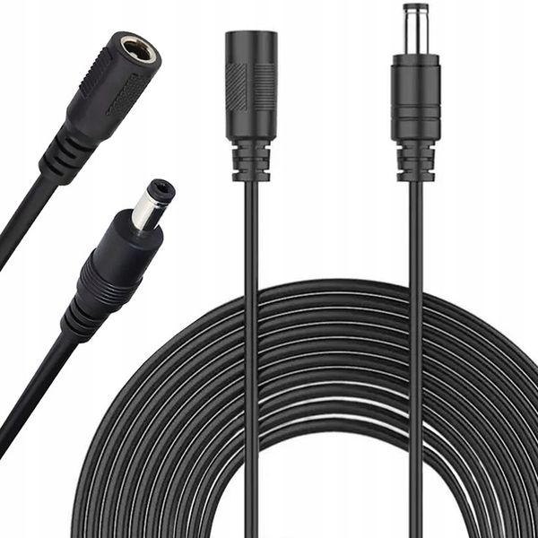 PRZEDŁUŻACZ 12V DC 2,1/5,5mm Gniazdo/Wtyk 20m zdjęcie 1