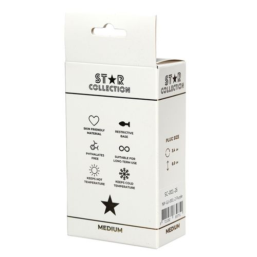 Star Collection - Purple Silicone Anal Plug M - Clear Stone na Arena.pl