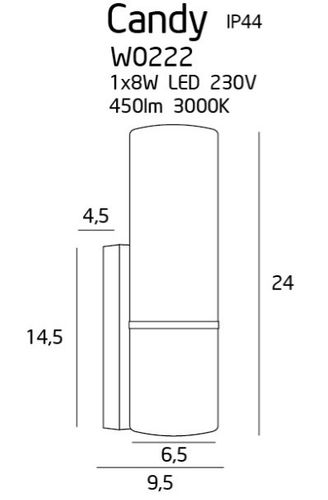 Kinkiet Candy IP44 W0222 - MaxLight na Arena.pl