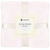 Narzuta na łóżko, pled 160x200 cm tłoczony zygzak, dwustronny koc na kanapę pudrowy róż