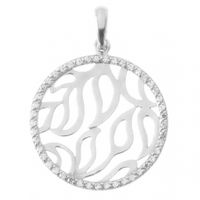 SREBRNY WISIOREK AŻUROWE KÓŁKO Z CYRKONIAMI PRÓBA SREBRA 925