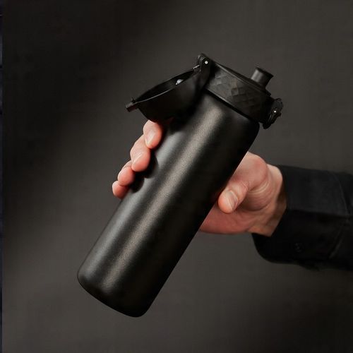 Czarny bidon na wodę elegancki i sportowy do biura na siłownię ION8 0,6 l na Arena.pl