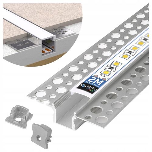 Profil LED Aluminiowy Do Płyt GK Gipsowych 10mm Wpuszczany Regips 2m na Arena.pl