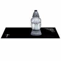 SZKLANA PODSTAWKA POD ZNICZE z dedykacją 60x20cm 510c
