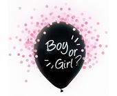 Balony boy or girl różowe konfetti dziewczynka, 30 cm 4 szt.