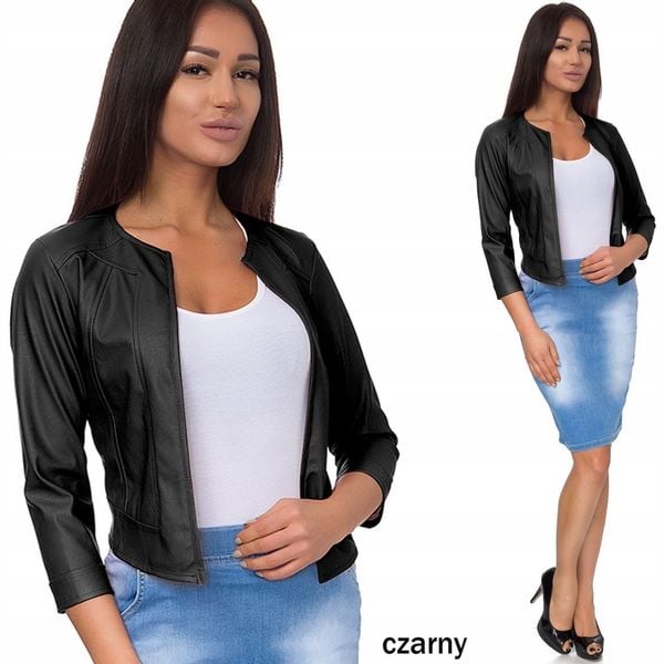 543__roz._M_ RAMONESKA NARZUTKA ŻAKIET EKO SKÓRA zdjęcie 1