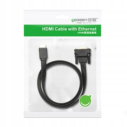 Kabel wideo Ugreen, HDMI/DVI, wytrzymały przewód 1,5m, FHD, 60HZ, na Arena.pl