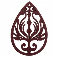 Drewniana zawieszka WZÓR ażur 35x55mm brąz 1szt.