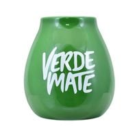 Tykwa ceramiczna zielona z logo Verde Mate - 350 ml