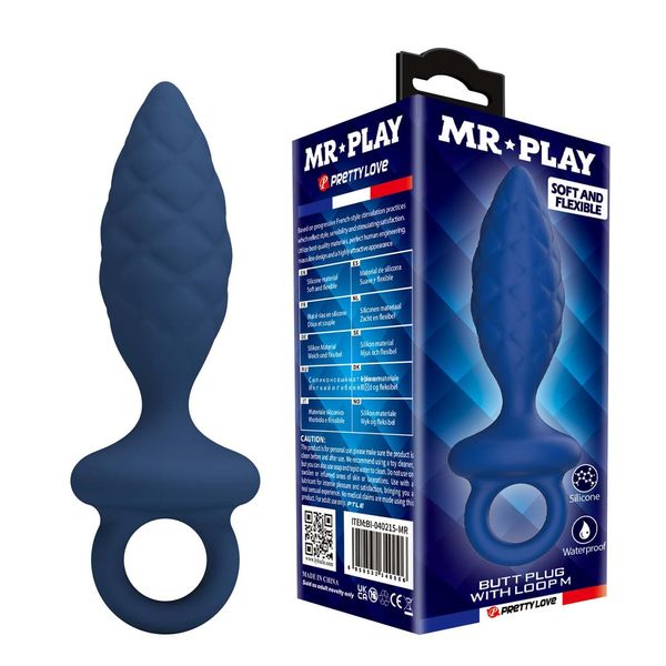 Mr. Play Butt Plug With Loop – Size M zdjęcie 1