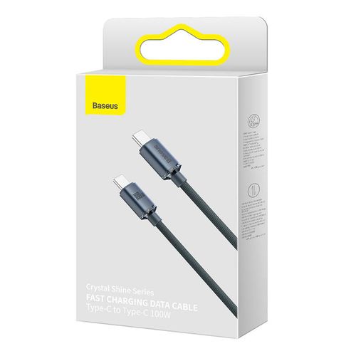 kabel usb-c do usb-c baseus crystal shine, 100w, 1.2m (czarny) na Arena.pl