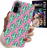 ETUI DO XIAOMI NOTE 10 / 10S - KAKTUSY, KAKTUS NA RÓŻOWYM TLE + FOLIA
