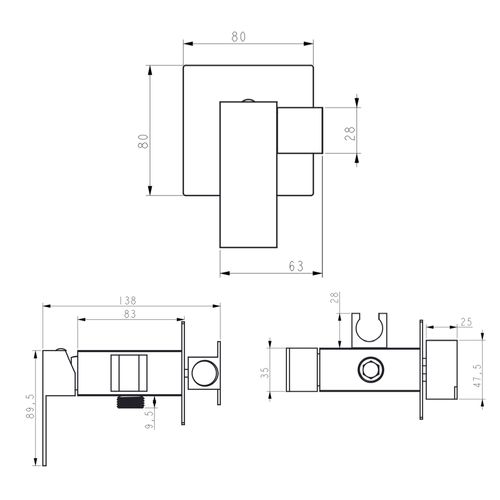 Bateria bidetowa podtynkowa WEZER PRO9B-02-BLACK na Arena.pl