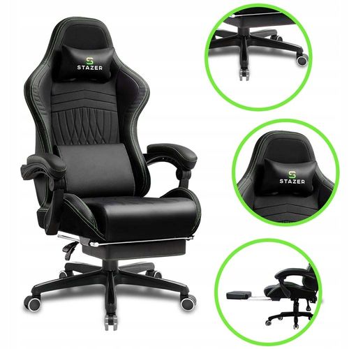 FOTEL KUBEŁKOWY OBROTOWY GAMINGOWY KRZESŁO GRACZA ERGONOMICZNY Z PODNÓŻKIEM na Arena.pl