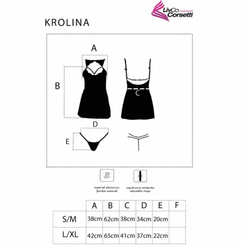 livco corsetti krolina lc 90734 elegancka koszulka + stringi czarna s/m na Arena.pl