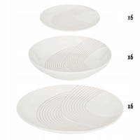 ZESTAW OBIADOWY PORCELANOWY DLA 6 OSÓB 18 TALERZY 3 ROZMIARY PO 6 SZTUK