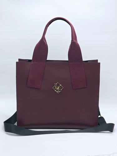 Laura Biaggi torebka shopper z kosmetyczką bordowy + imitacja siatki MG302 na Arena.pl