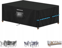 POKROWIEC NA MEBLE OGRODOWE PLANDEKA NA STÓŁ KRZESŁA WODOODPORNY 200x80x75