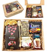 Prezent Box Pudełko na Dzień Babci i Dziadka Herbata Miód Mix Słodyczy