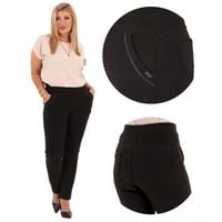 ELASTYCZNE SPODNIE BAWEŁNIANE NA GUMCE MODNE RURKI MATERIAŁOWE