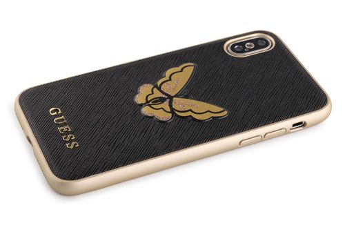 GUESS SAFFIANO HARD CASE etui iPhone X - BLACK na Arena.pl