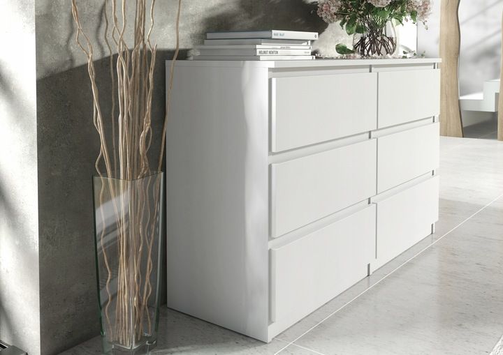 KOMODA 6 SZUFLAD 100CM BIAŁA zdjęcie 4