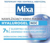 Mixa Hyalurogel nawilżający krem do twarzy na noc do skóry wrażliwej 50 ml