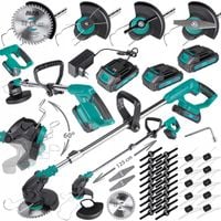 Podkaszarka AKUMULATOROWA Kosa WYKASZARKA tarczaNOŻE żyłkI 2AKU ZESTAW XXXL